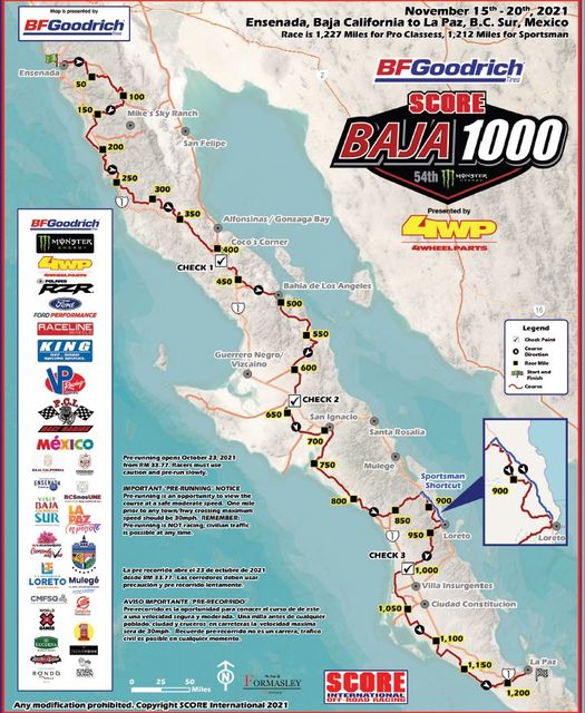 REGRESA A LA PAZ LA TRADICIONAL CARRERA BAJA 1000 EN SU EDICIÓN NÚMERO 54