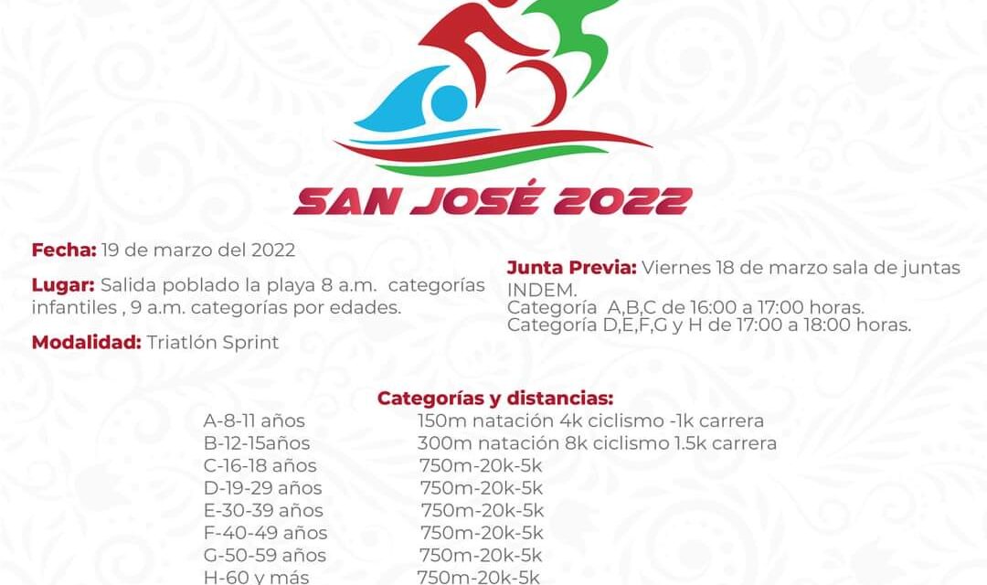 Natación, ciclismo y carrera pedestre conformarán el 1er. Triatlón San José del Cabo 2022.