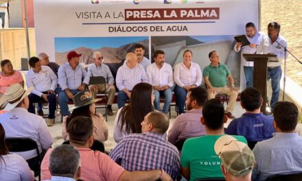 Desde la represa La Palma, el alcalde Oscar Leggs reafirma su compromiso de dotar de agua potable 24/7 a las familias de Los Cabos